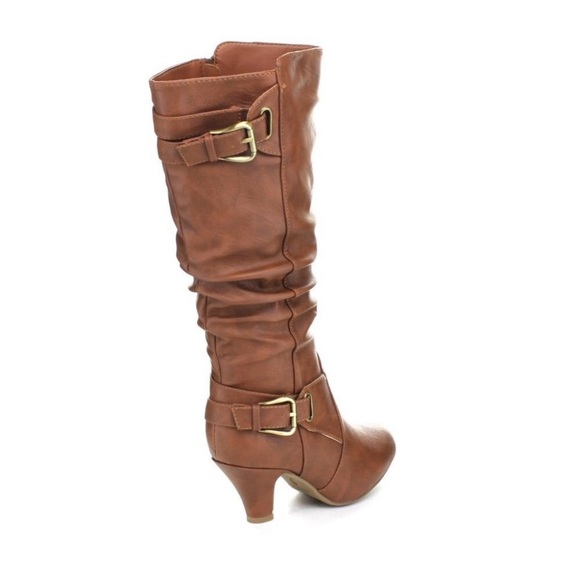 New Black Knee High Buckle Boots - Picture 5 of 6